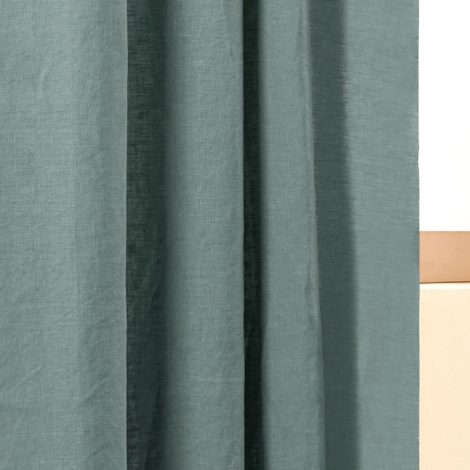 Rideau galon fronceur doublé occultant CARLINA vert de gris