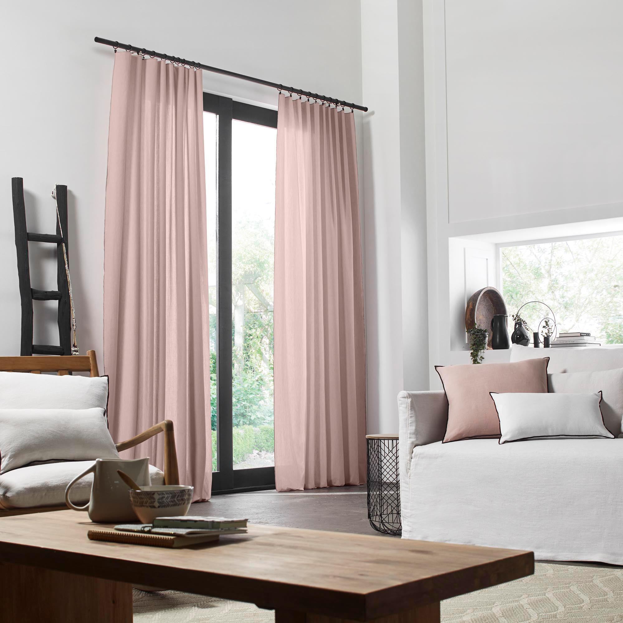 Rideau panneau MILA Vieux rose