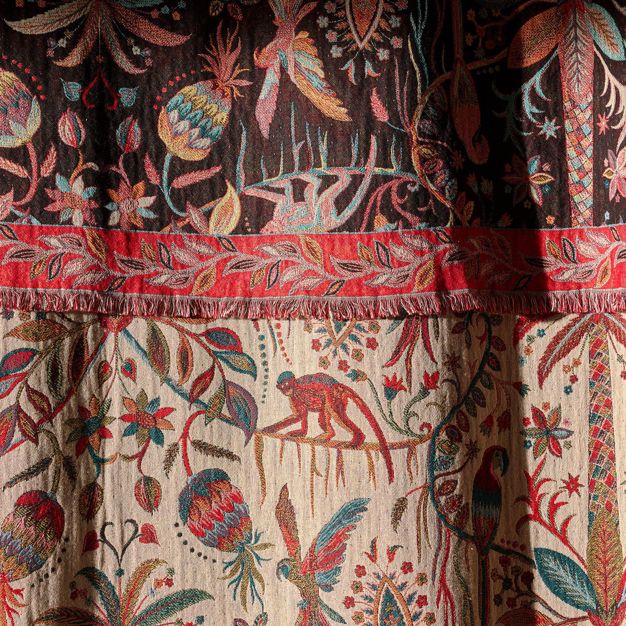 Rideau panneau SUNDARI ivoire et multicolore