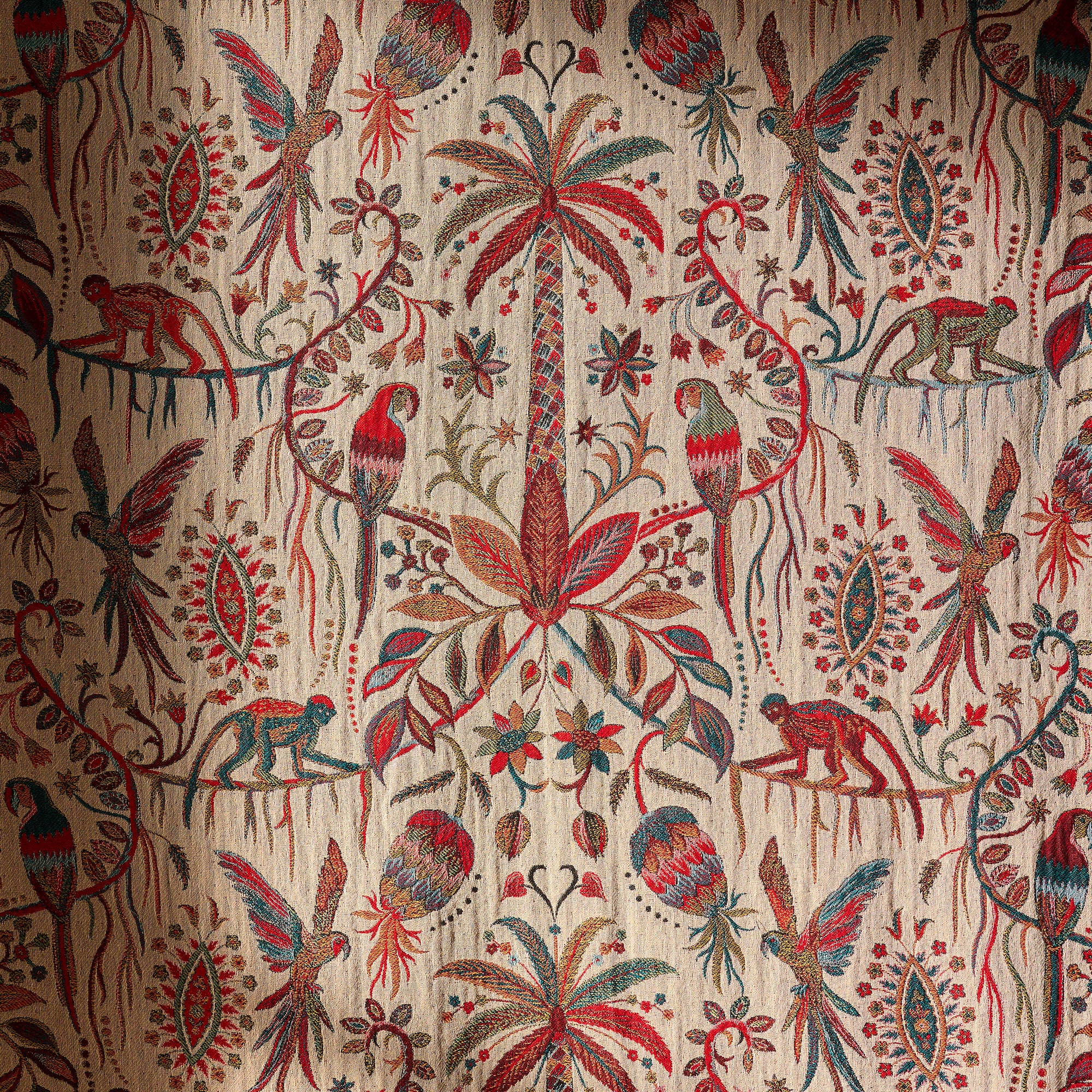 Rideau panneau SUNDARI ivoire et multicolore