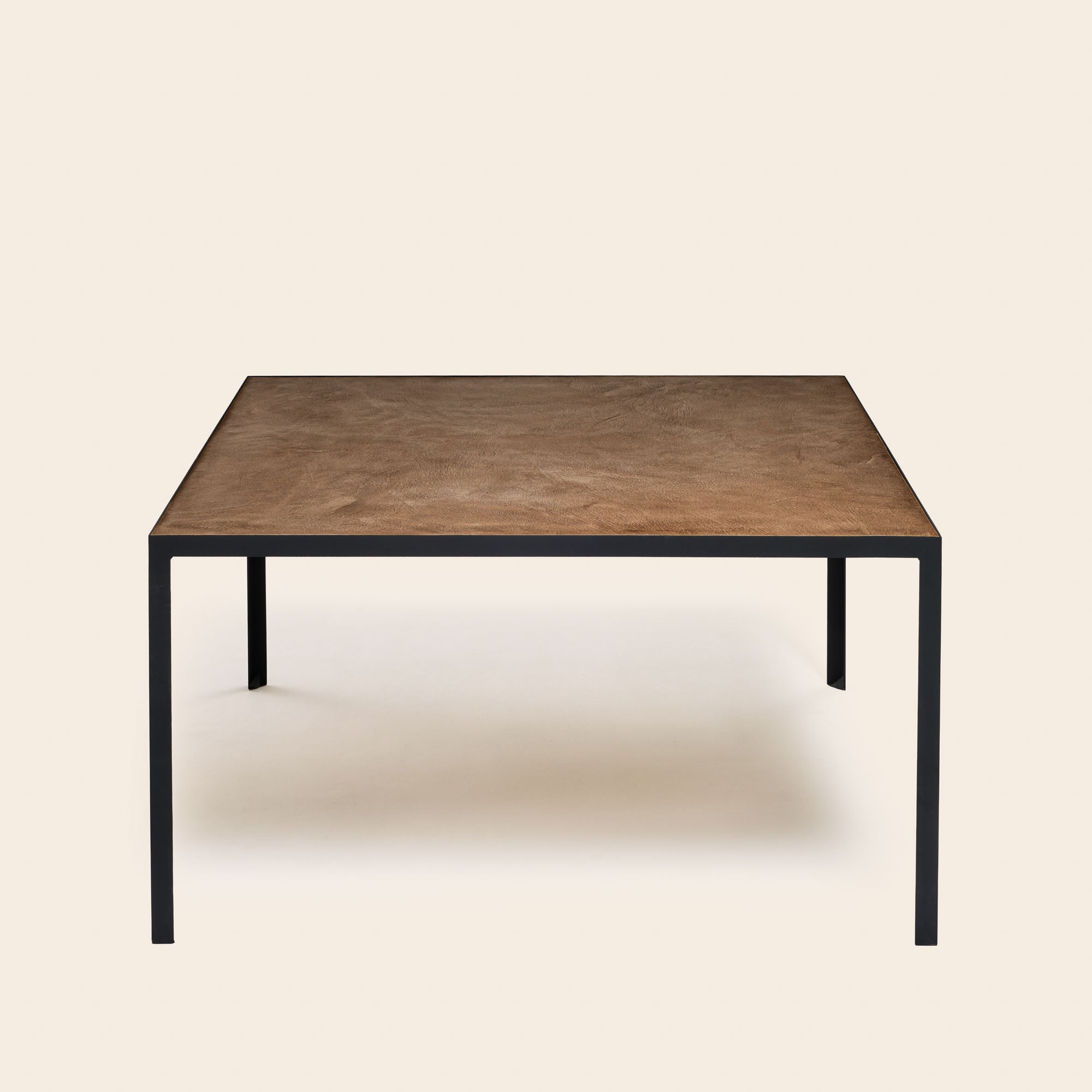 Table à manger ORELIA terre brune et métal noir