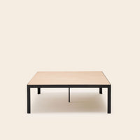 Table basse ORELIA beige poudré et métal noir