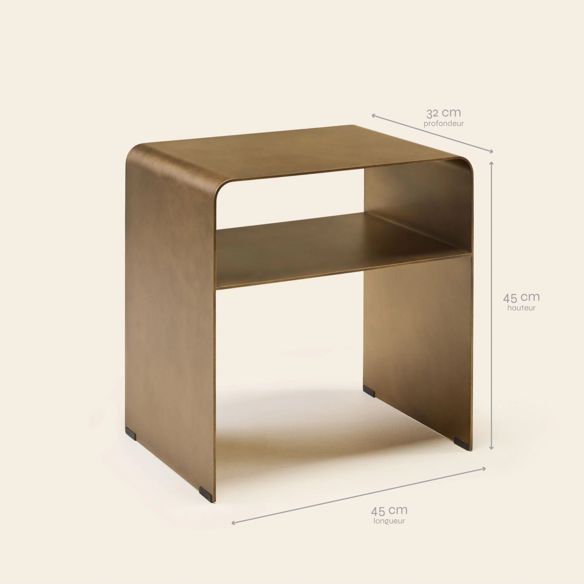 Table de chevet TALIKA laiton