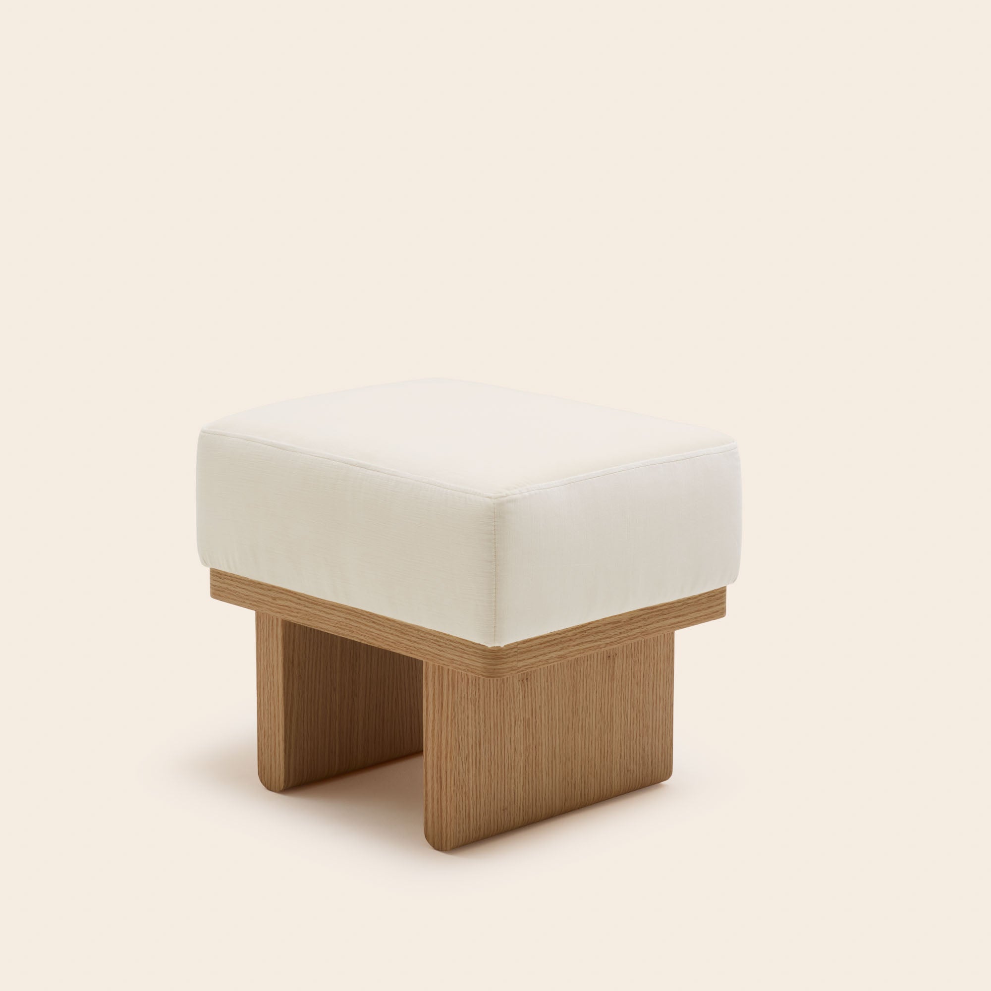Tabouret ANCA velours ivoire