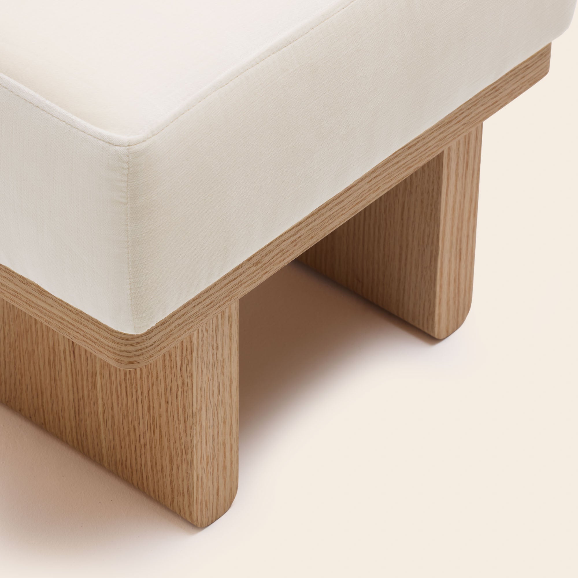 Tabouret ANCA velours ivoire