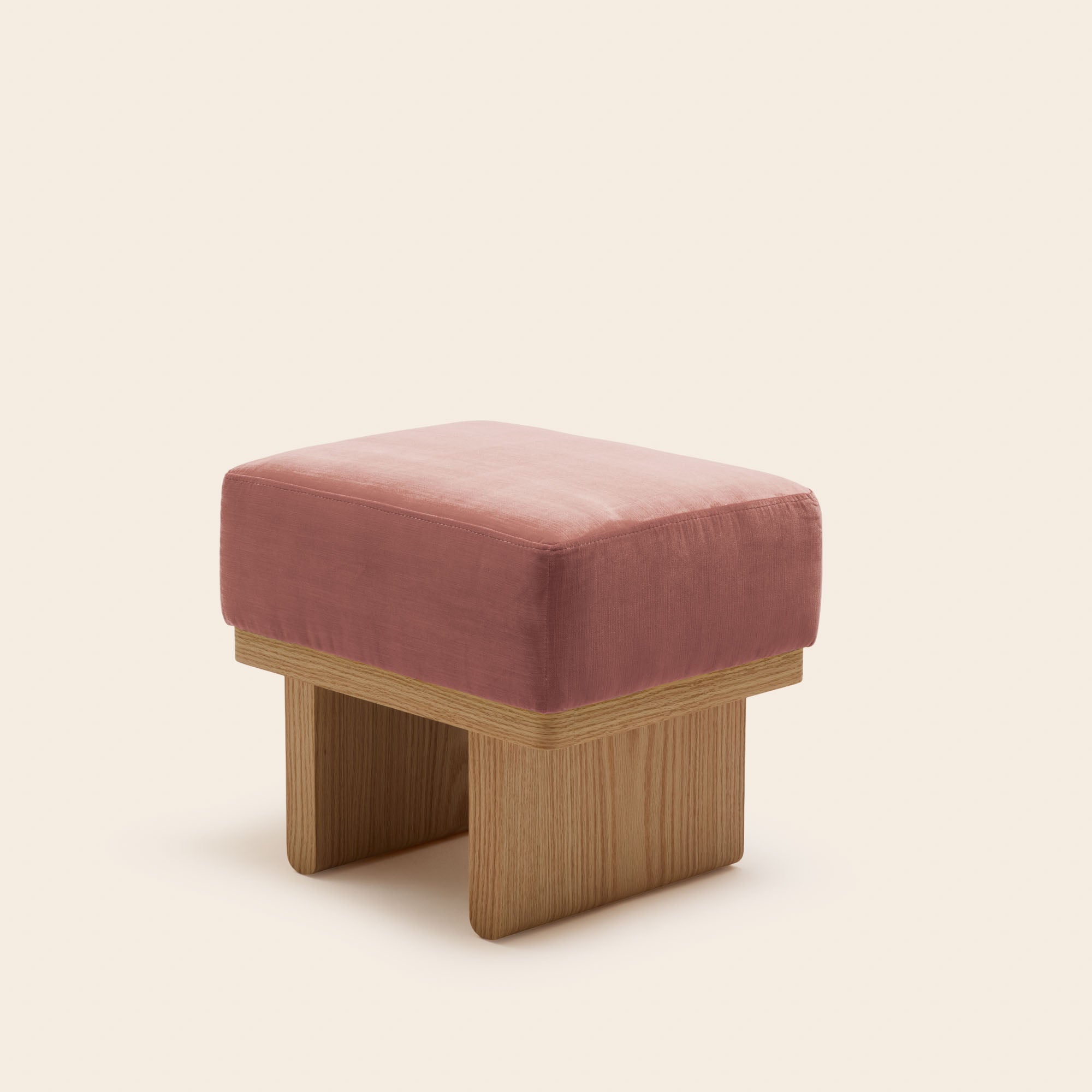 Tabouret ANCA velours pêche rosé