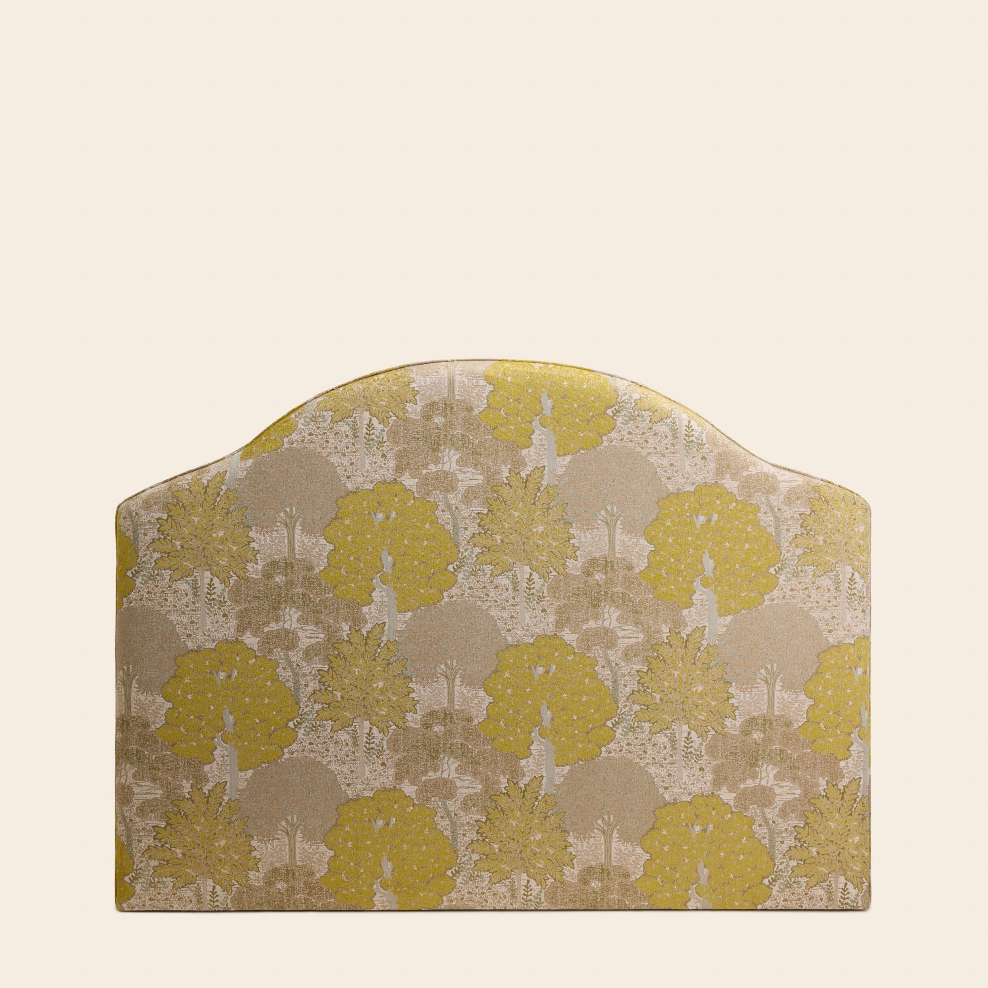 CEPHEE natural and sulphide yellow upholstered headboard