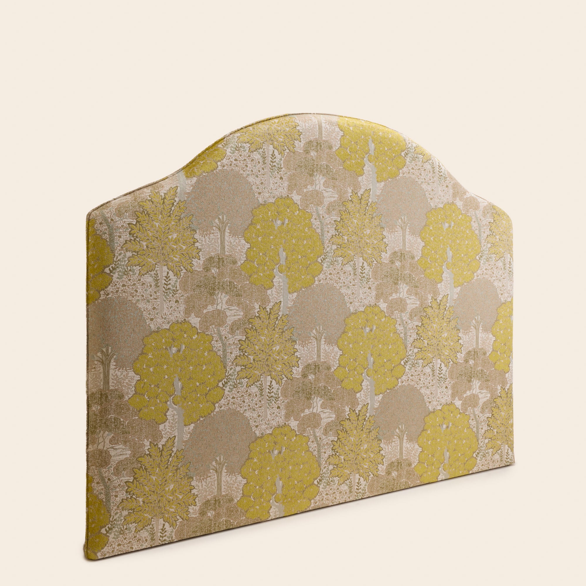 CEPHEE natural and sulphide yellow upholstered headboard