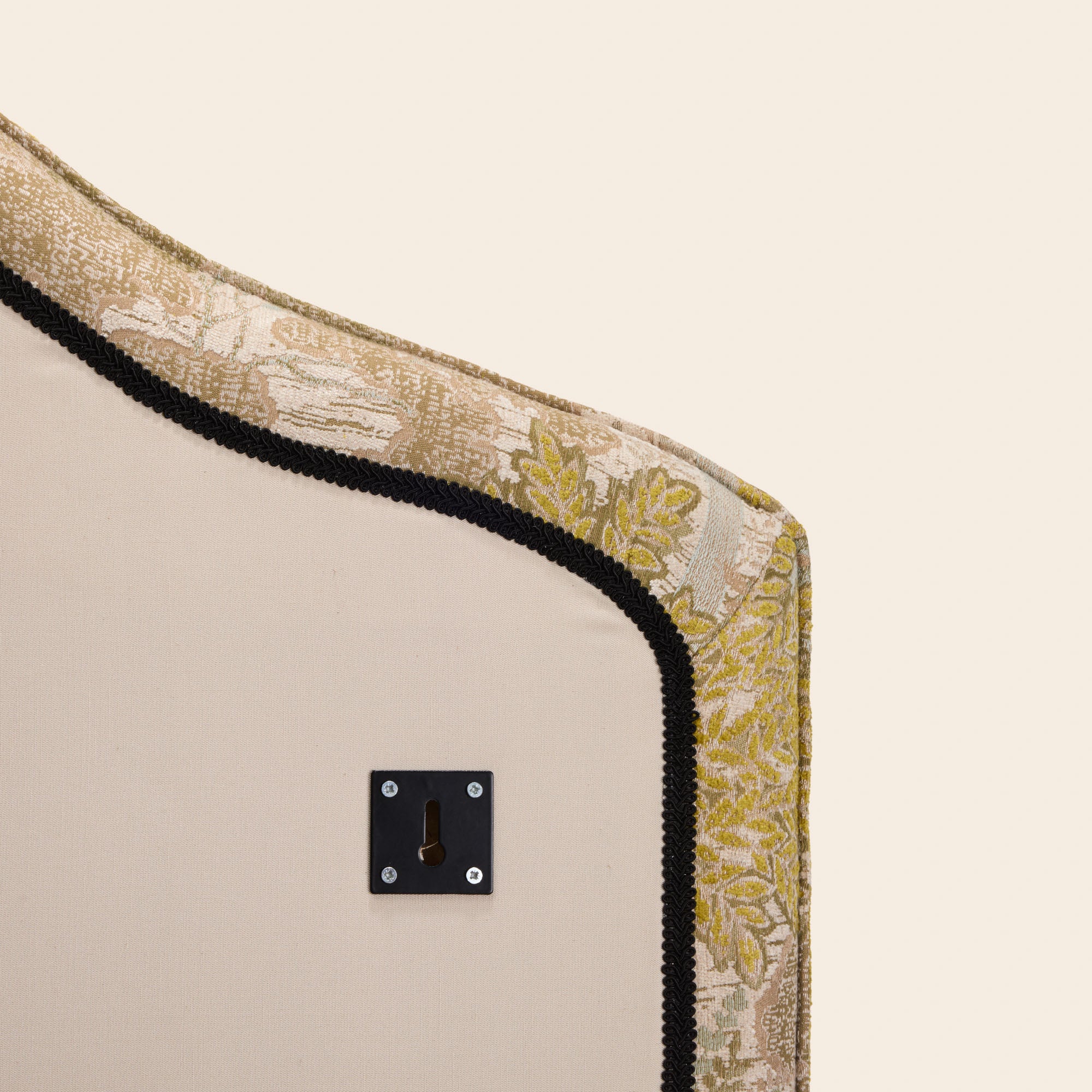 CEPHEE natural and sulphide yellow upholstered headboard