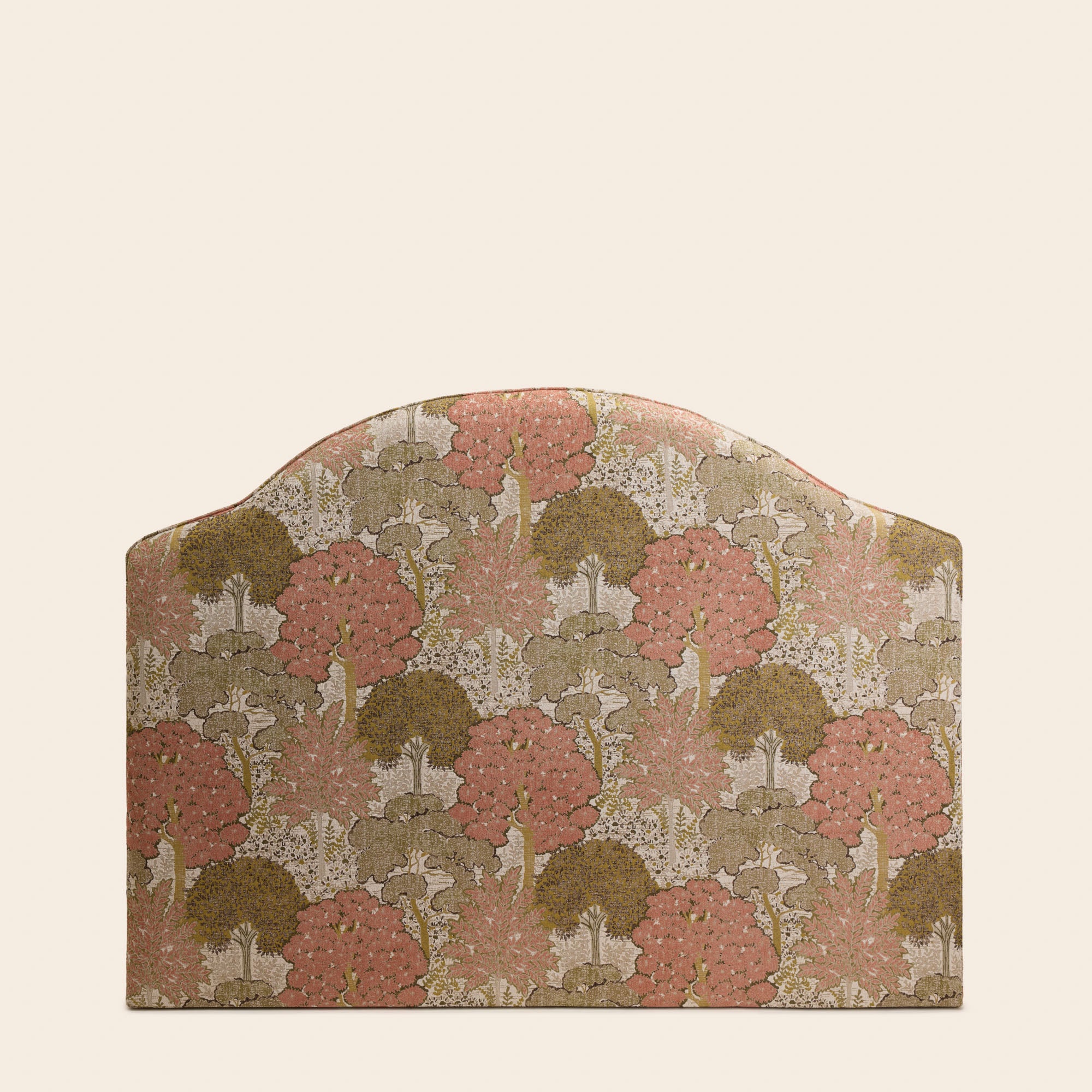 Tête de lit tapissée CEPHEE alisia naturel et rose orangé