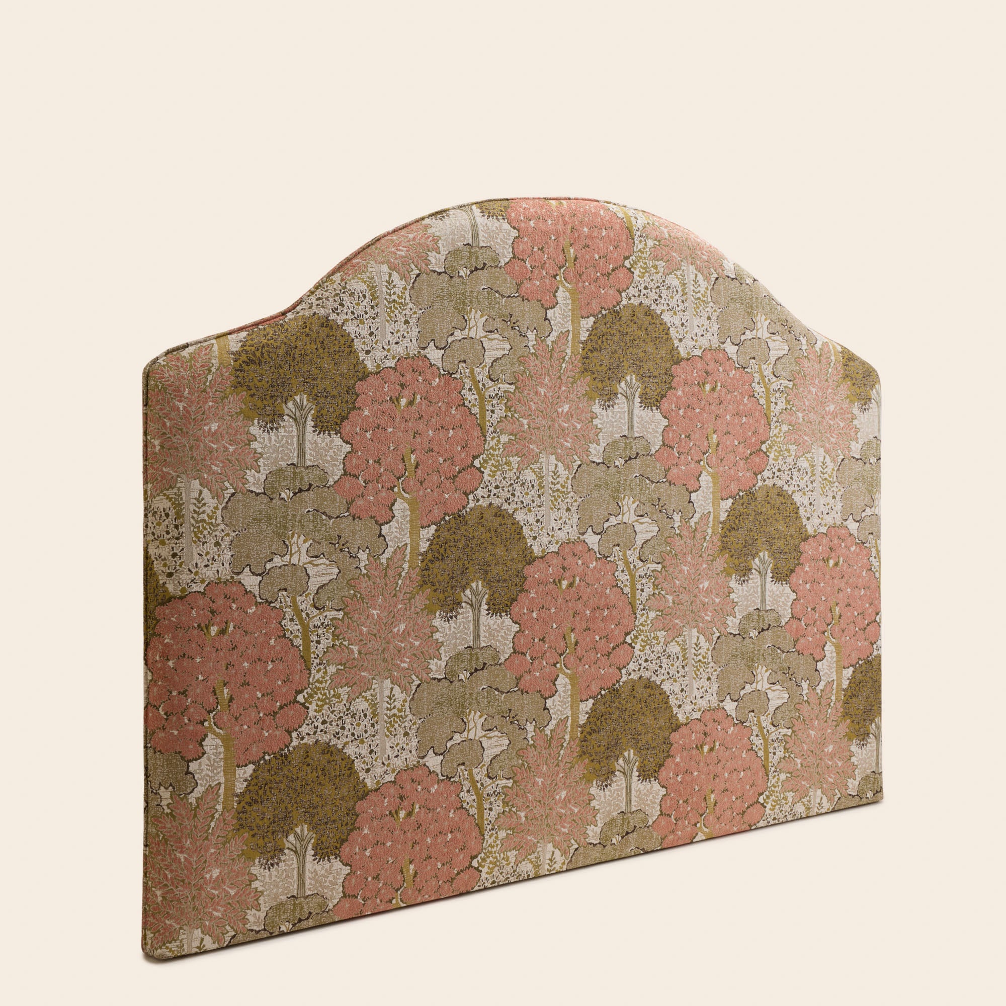 Tête de lit tapissée CEPHEE alisia naturel et rose orangé