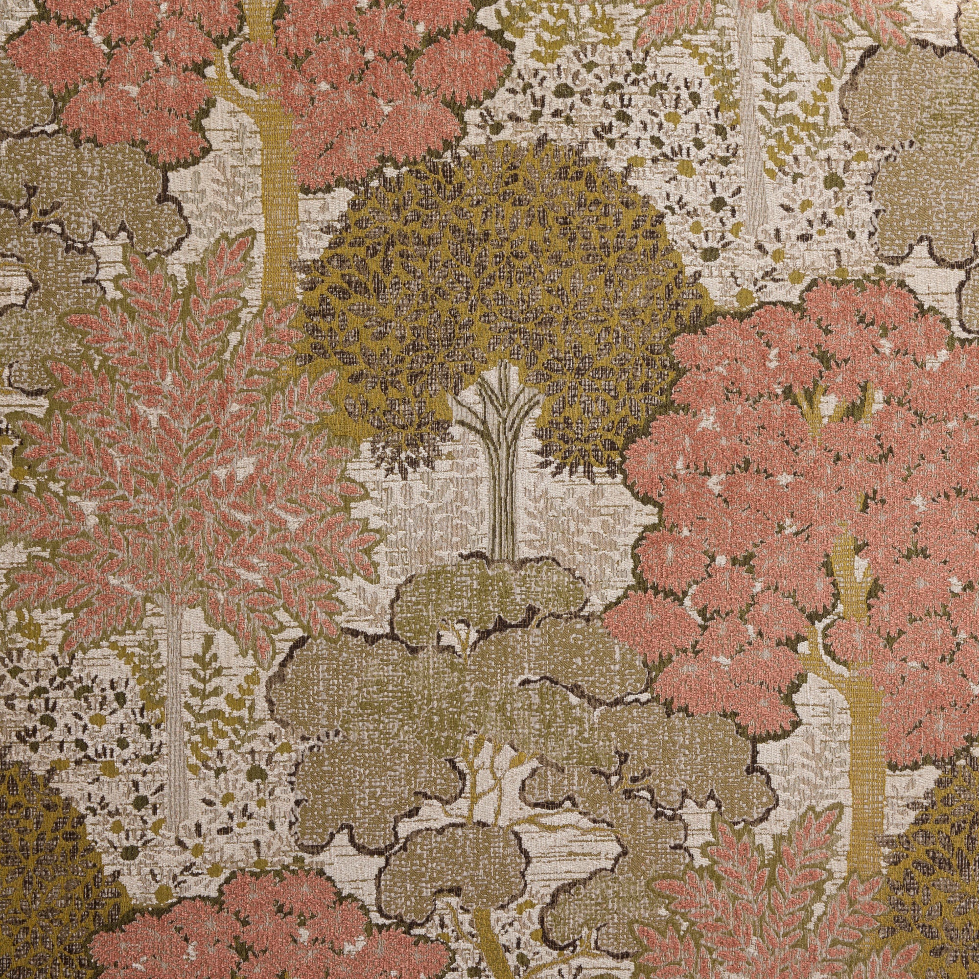 Tête de lit tapissée CEPHEE alisia naturel et rose orangé