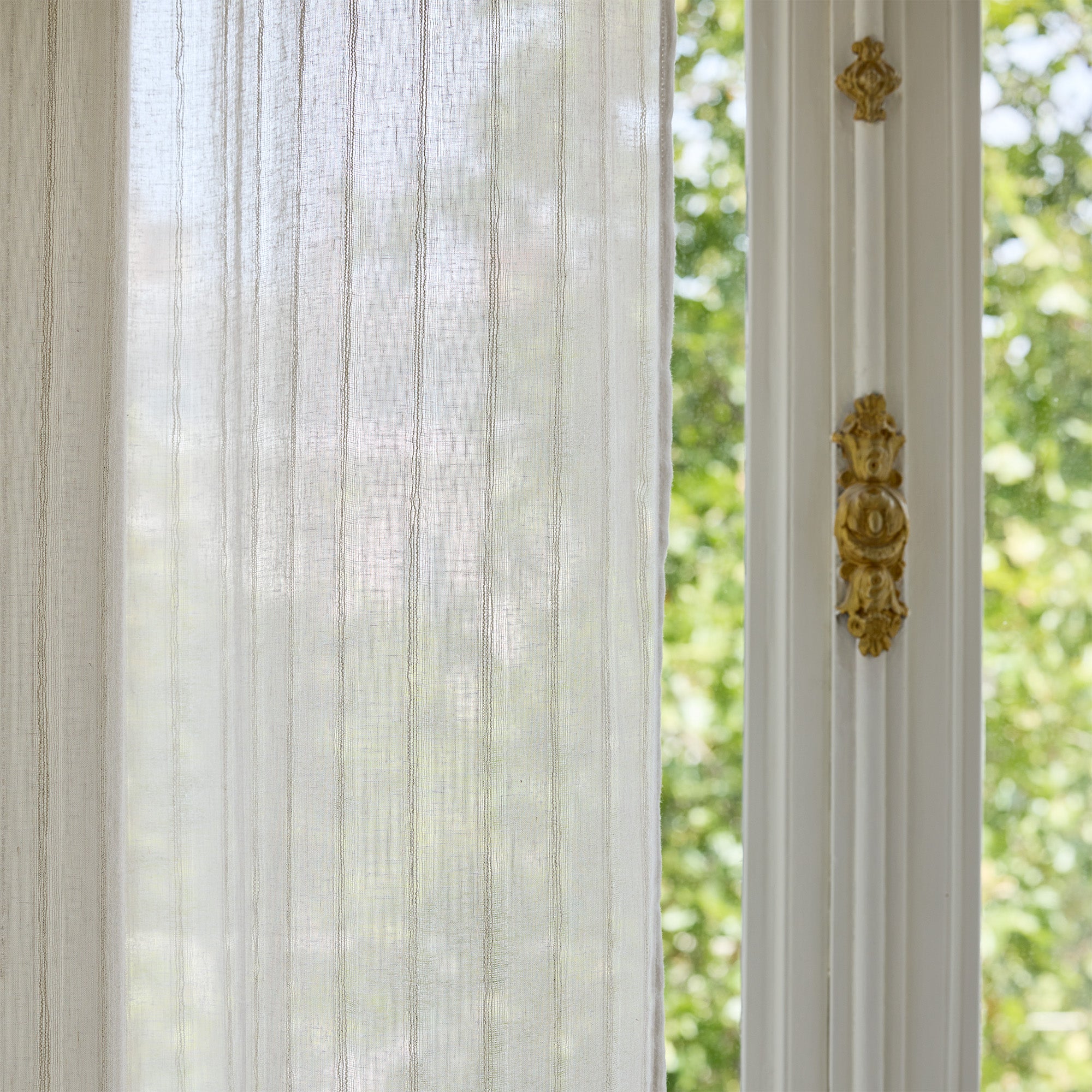 ITAK ivory gathered braid sheer