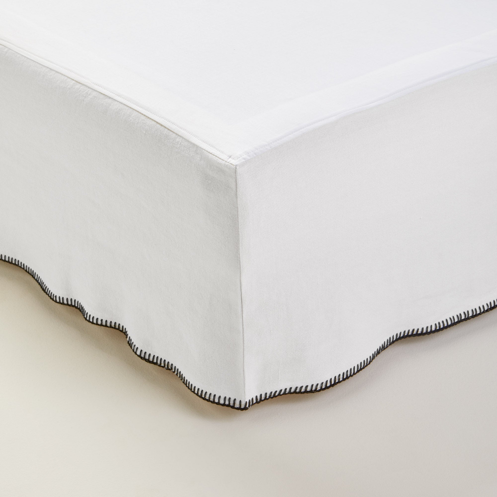 Cache sommier Microfibre, Polyester, Blanc, par Soleil d'ocre - 90 x 190 cm