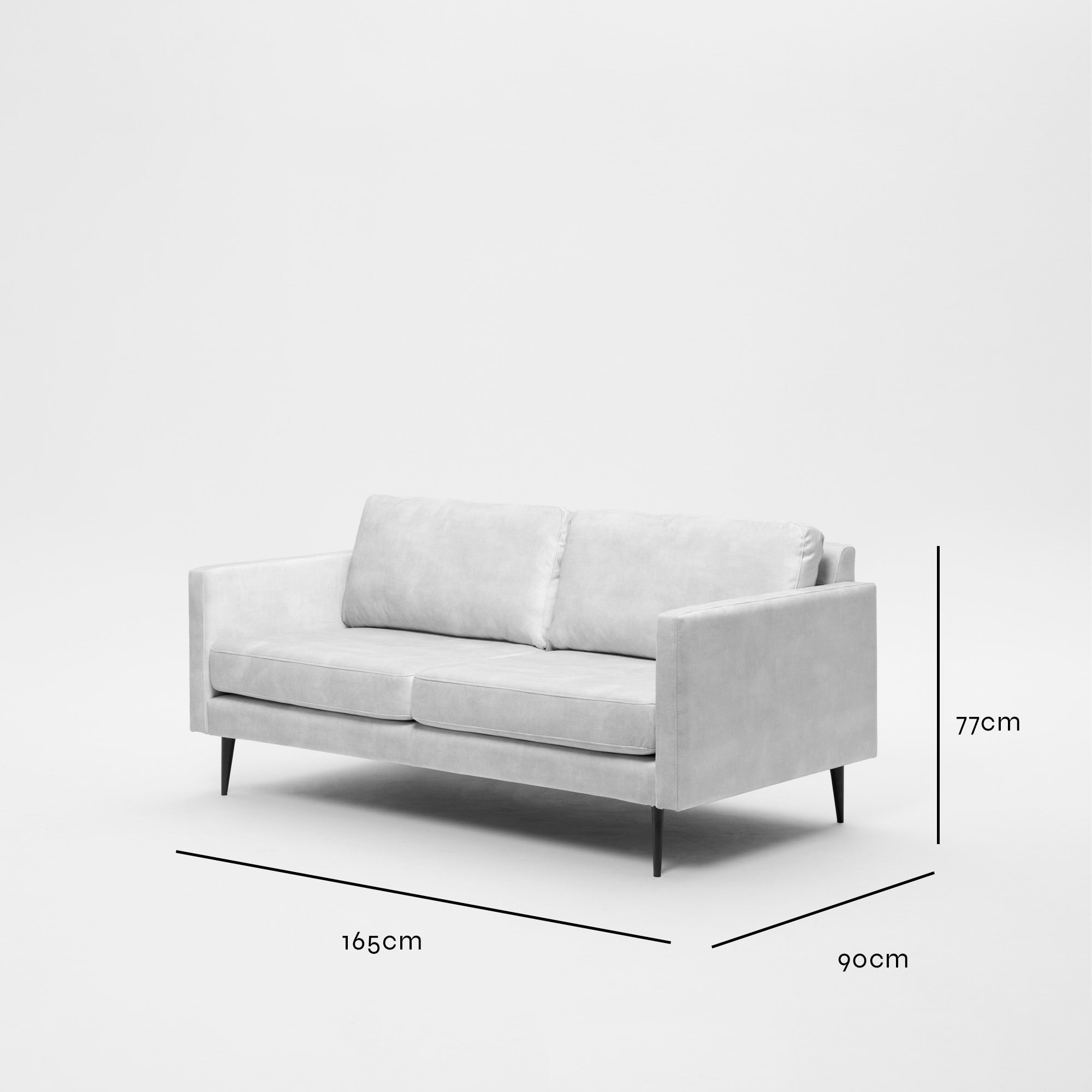 Canapé 2 places CESARE velours vintage graphite