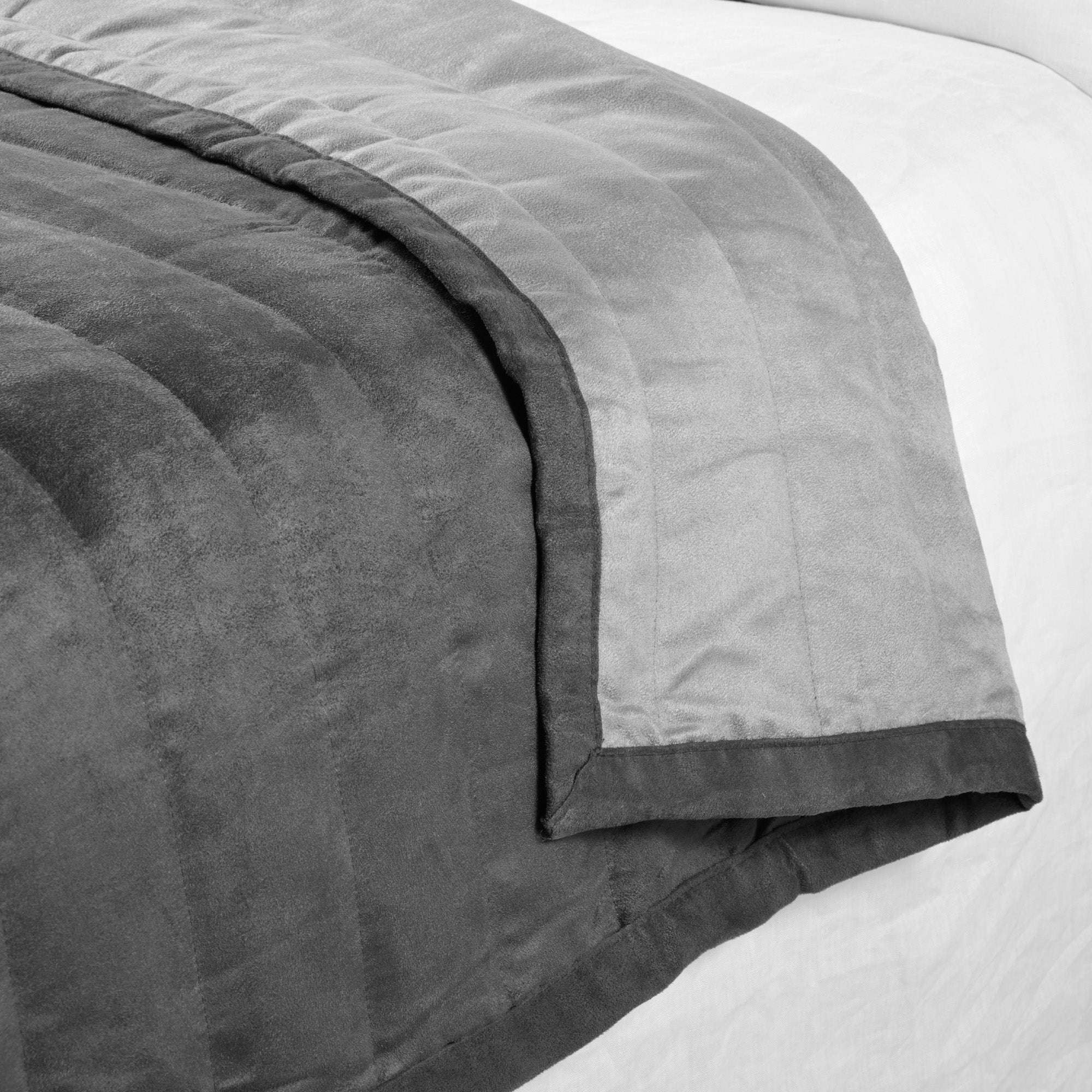 Couvre-lit matelassé MONTANA gris foncé