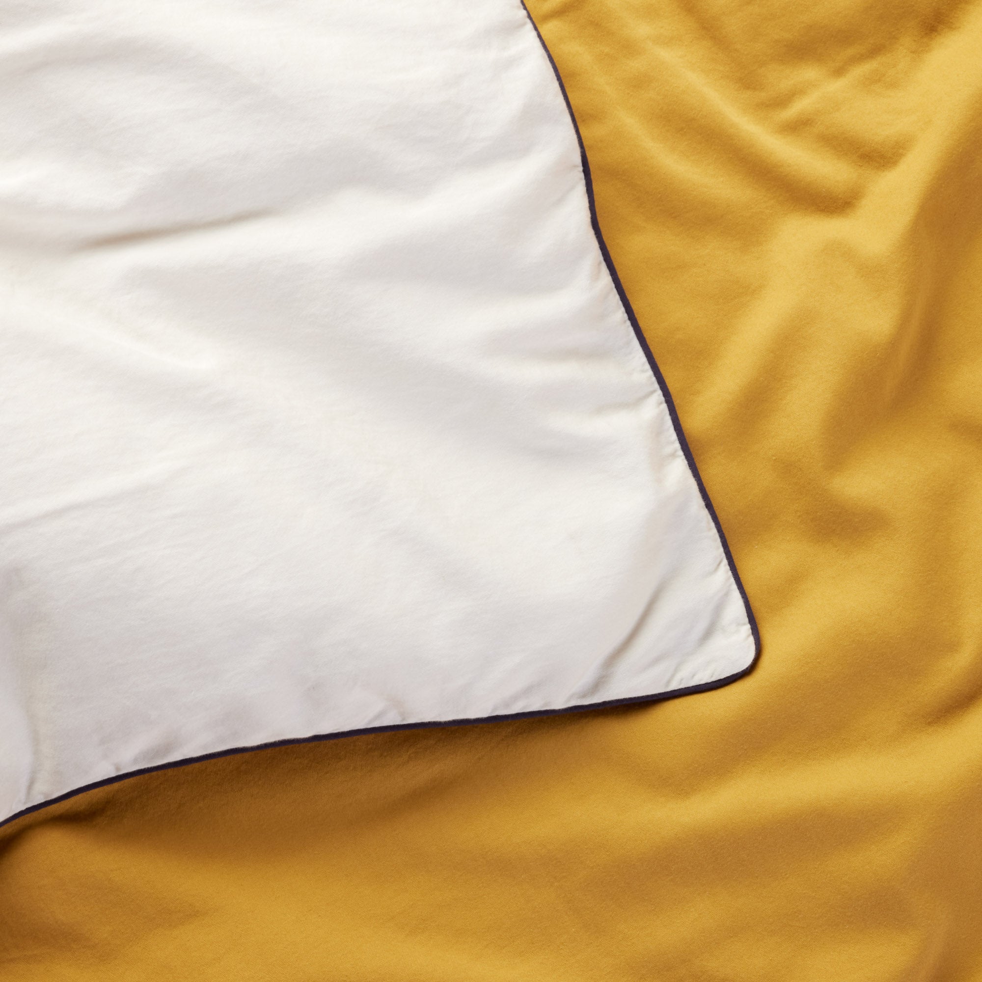 Housse de couette ADEN sable blanc et moutarde