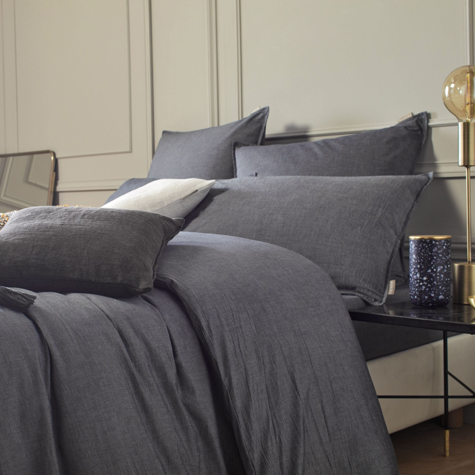 Housse de couette LIAM gris anthracite