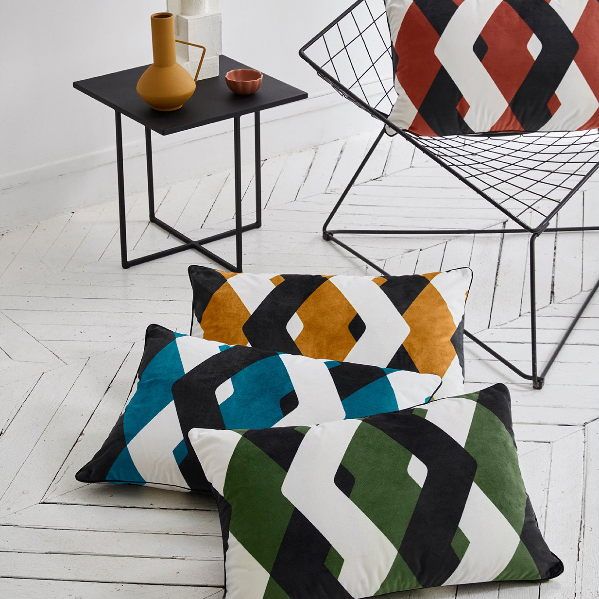 Housse de coussin GIANNI pétrole