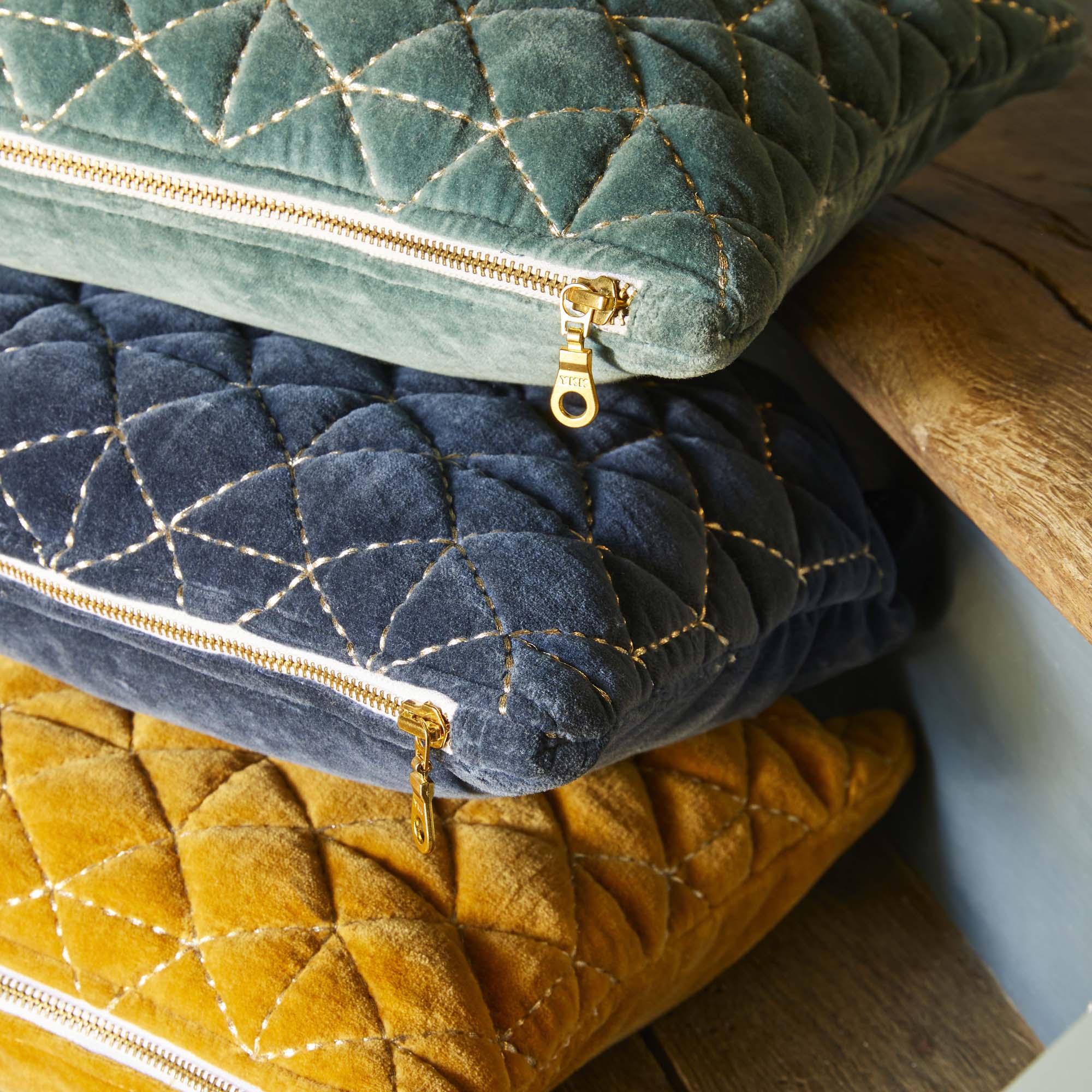 Housse de coussin TRISTAN jaune ocre