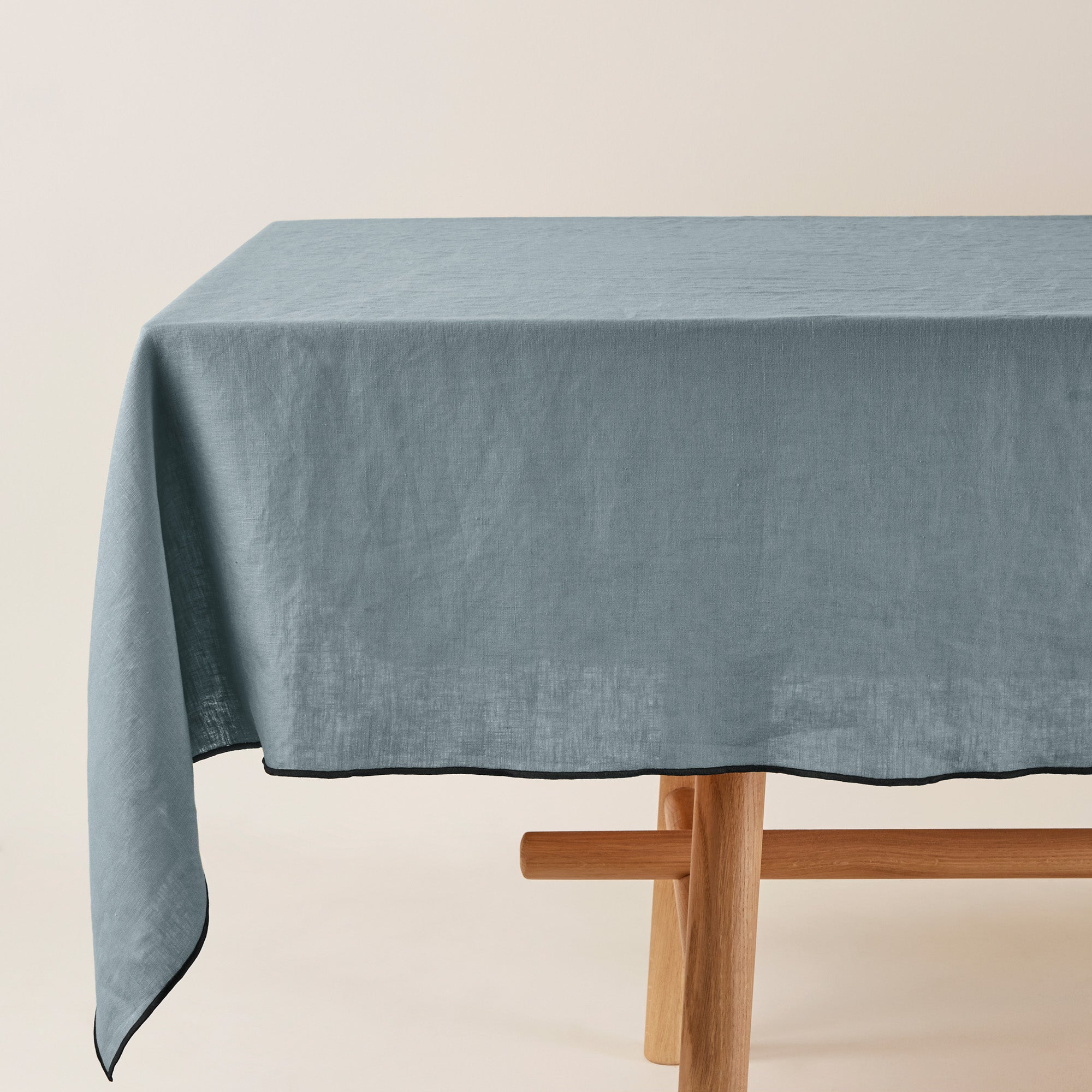 Carlina grey green and black bourdon stitch rectangular tablecloth