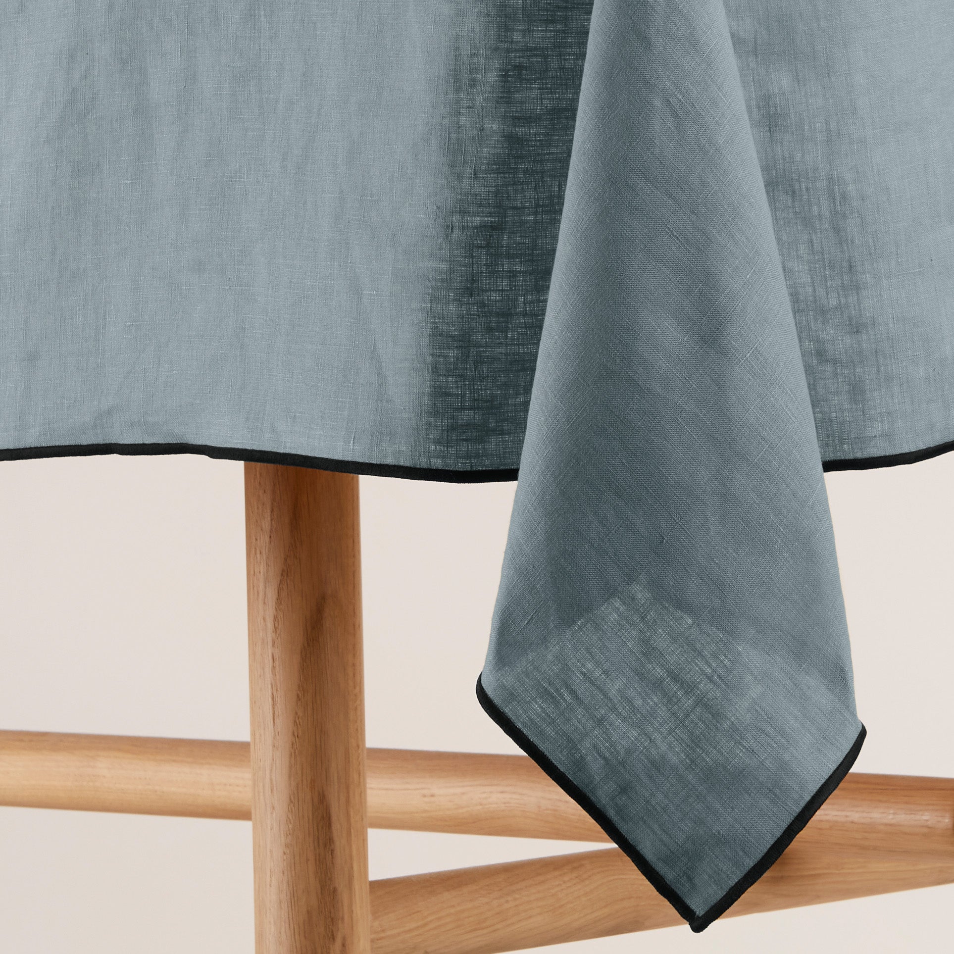 Carlina grey green and black bourdon stitch rectangular tablecloth