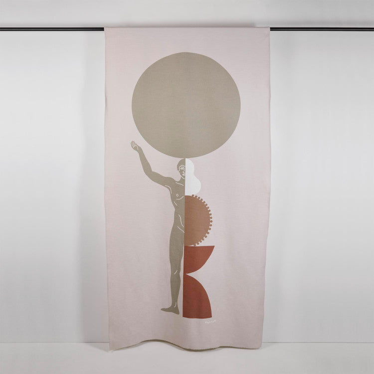 Rideau à coulisse PILAR naturel et terracota