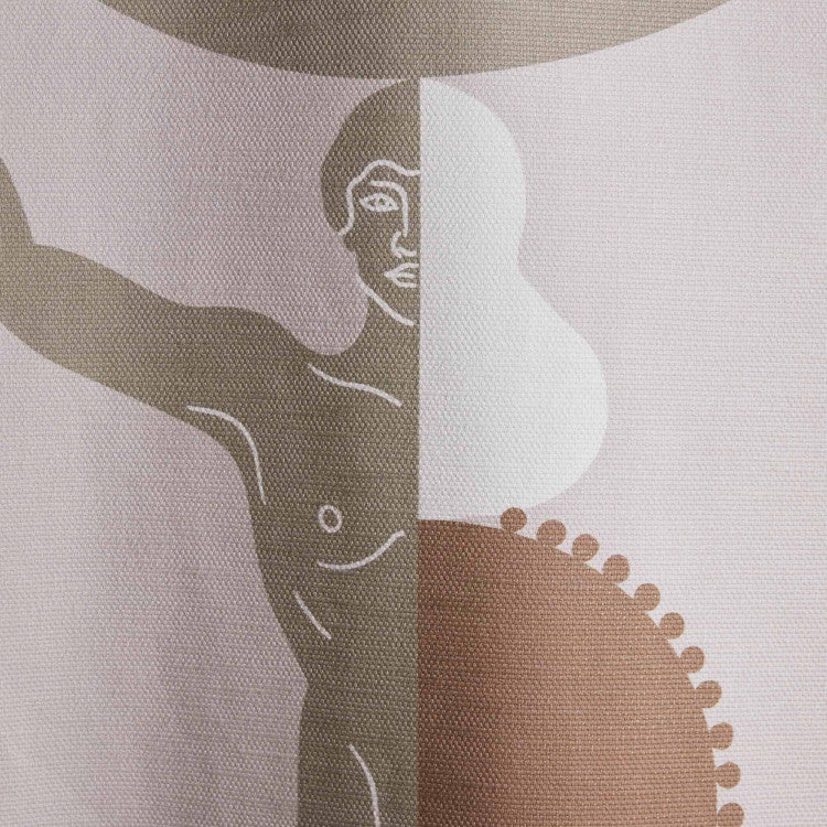 Rideau à coulisse PILAR naturel et terracota