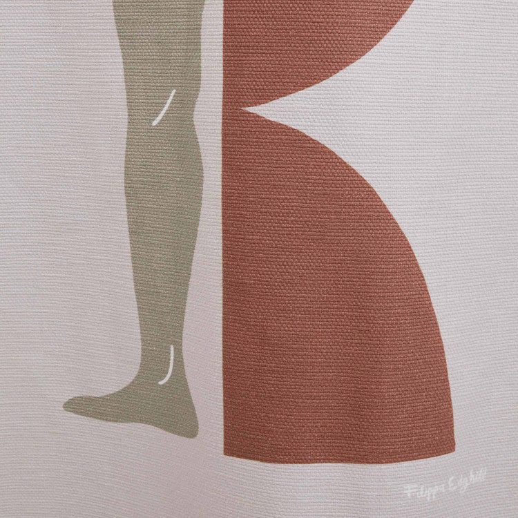 Rideau à coulisse PILAR naturel et terracota