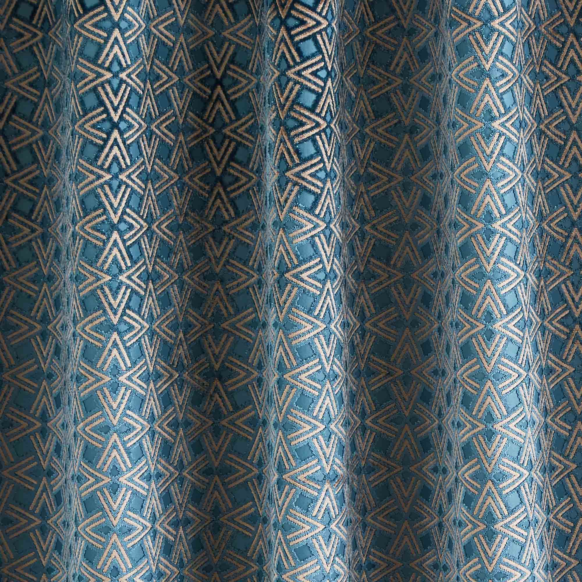 Rideau à galon fronceur OSCAR bleu turquoise foncé