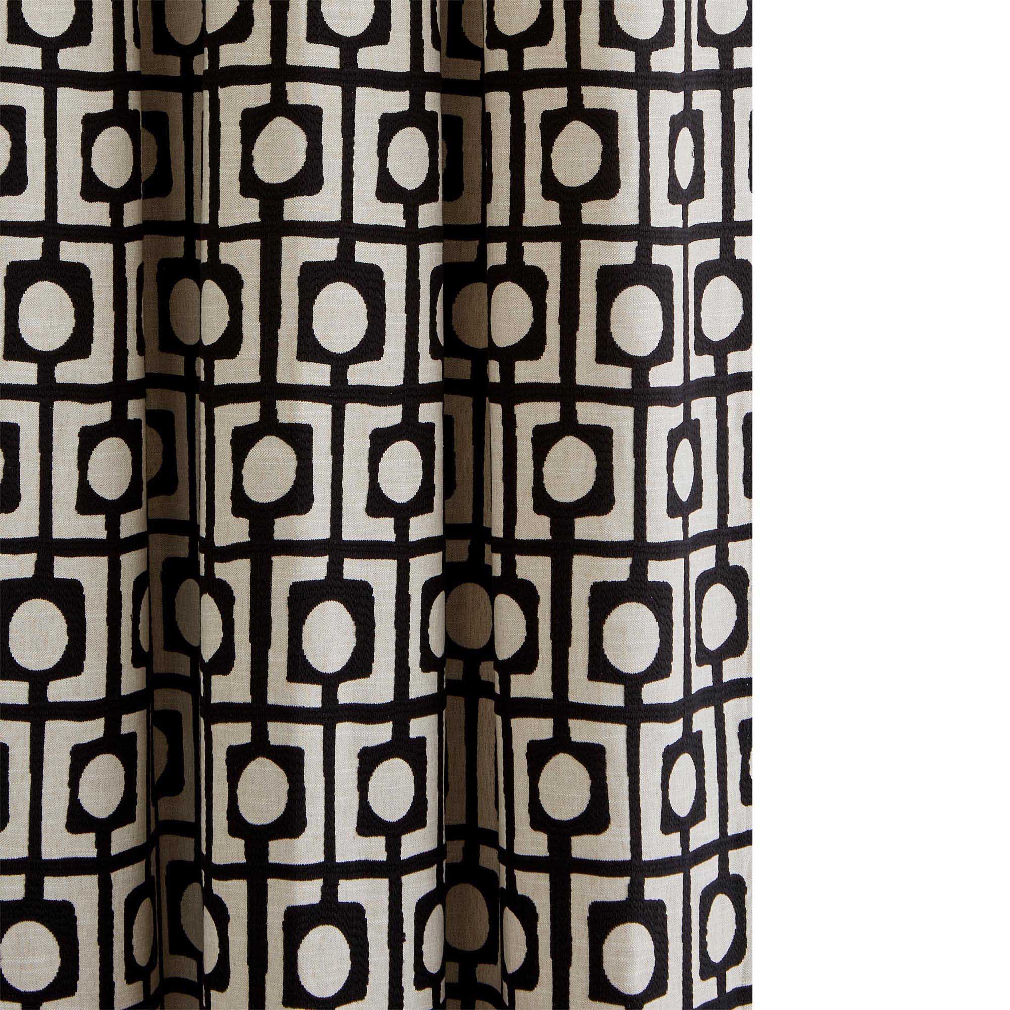 Rideau à oeillets noirs ABSTRACT naturel et noir