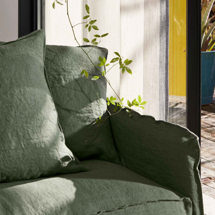 Rideau à oeillets ELIO blanc cassé et gris