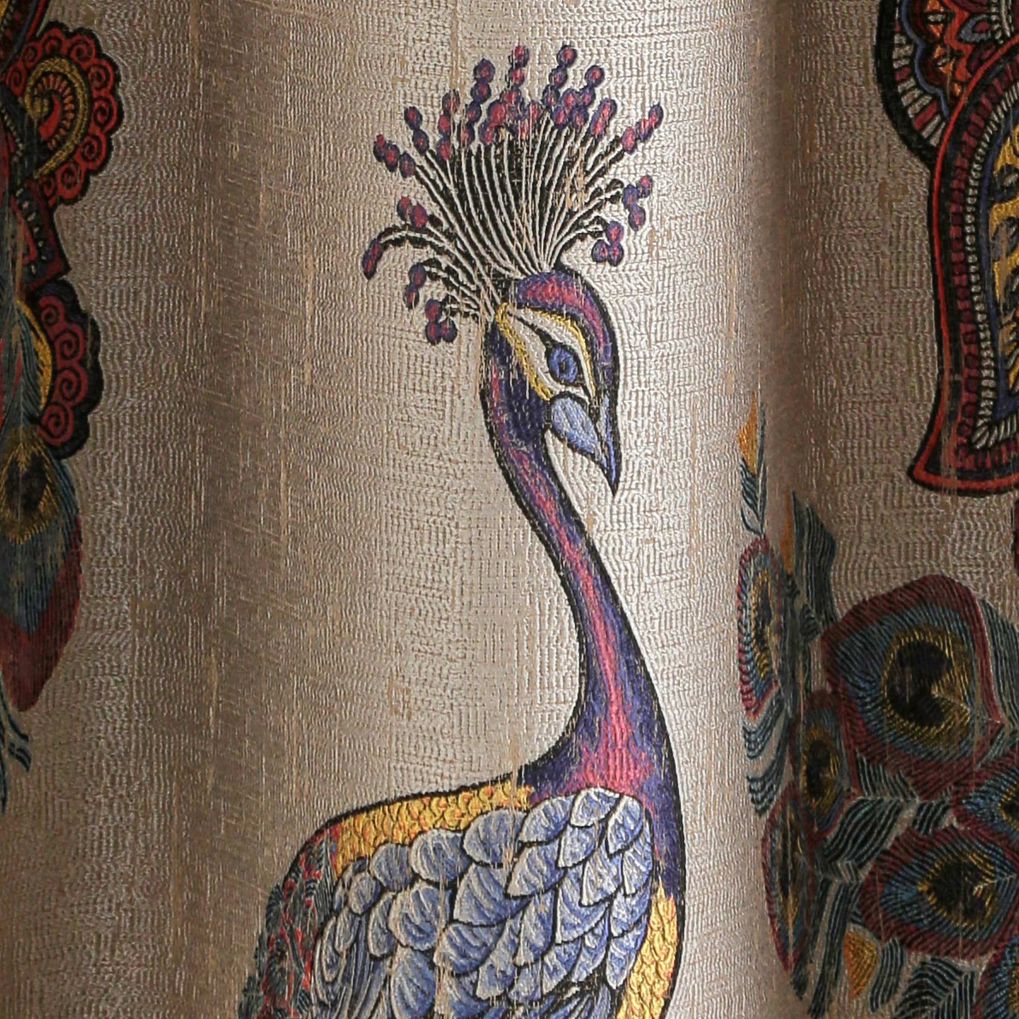 Rideau à oeillets INDRA taupe multicolore