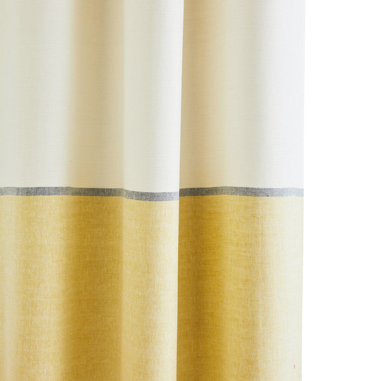 Rideau à oeillets JOAO blanc et jaune