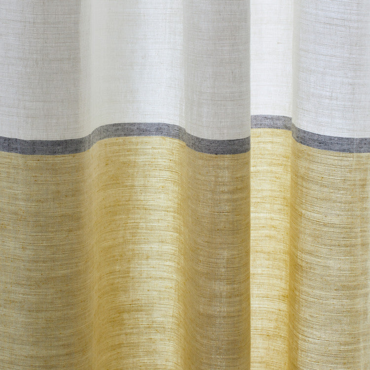 Rideau à oeillets JOAO blanc et jaune