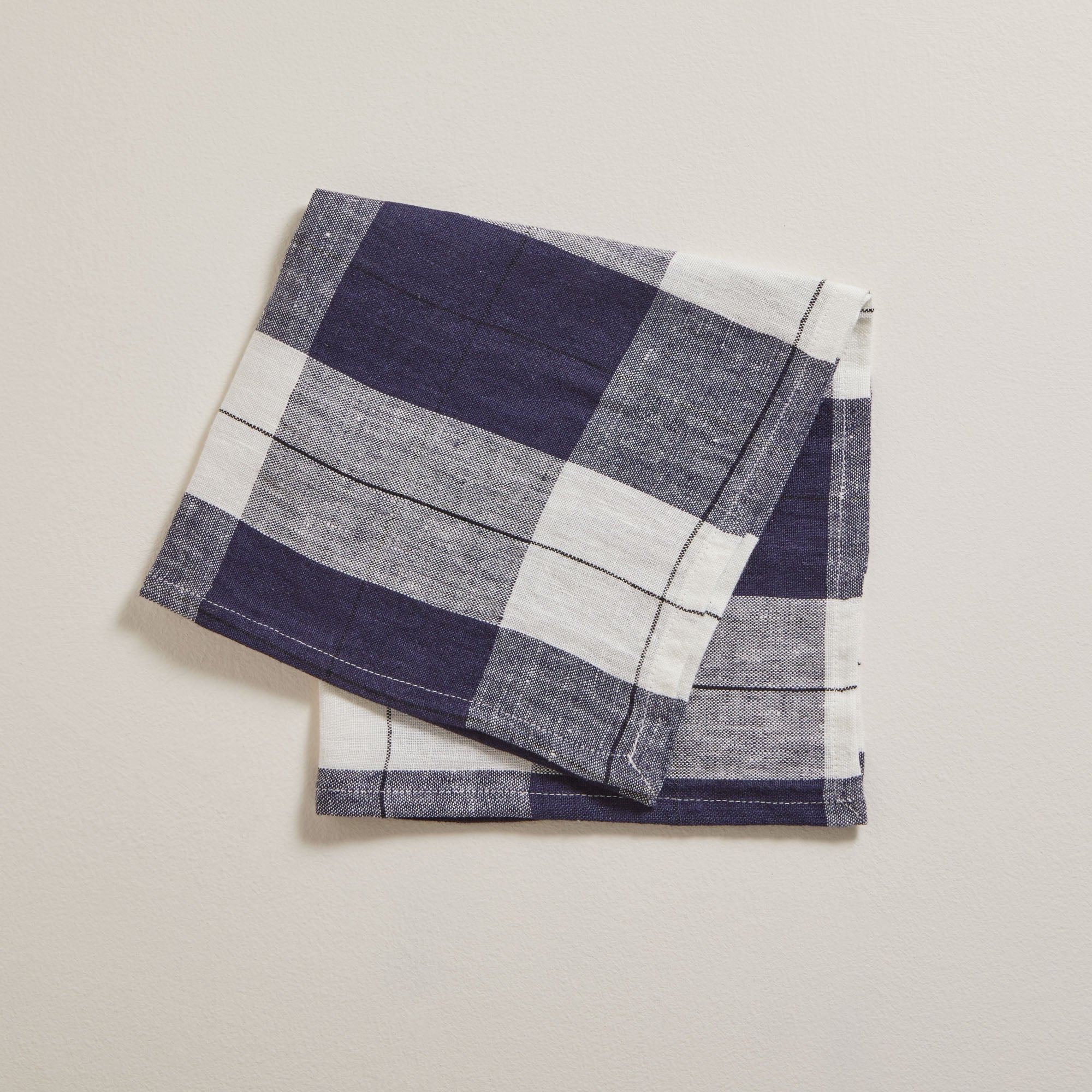 Serviette de table GREGORY encre et blanc cassé