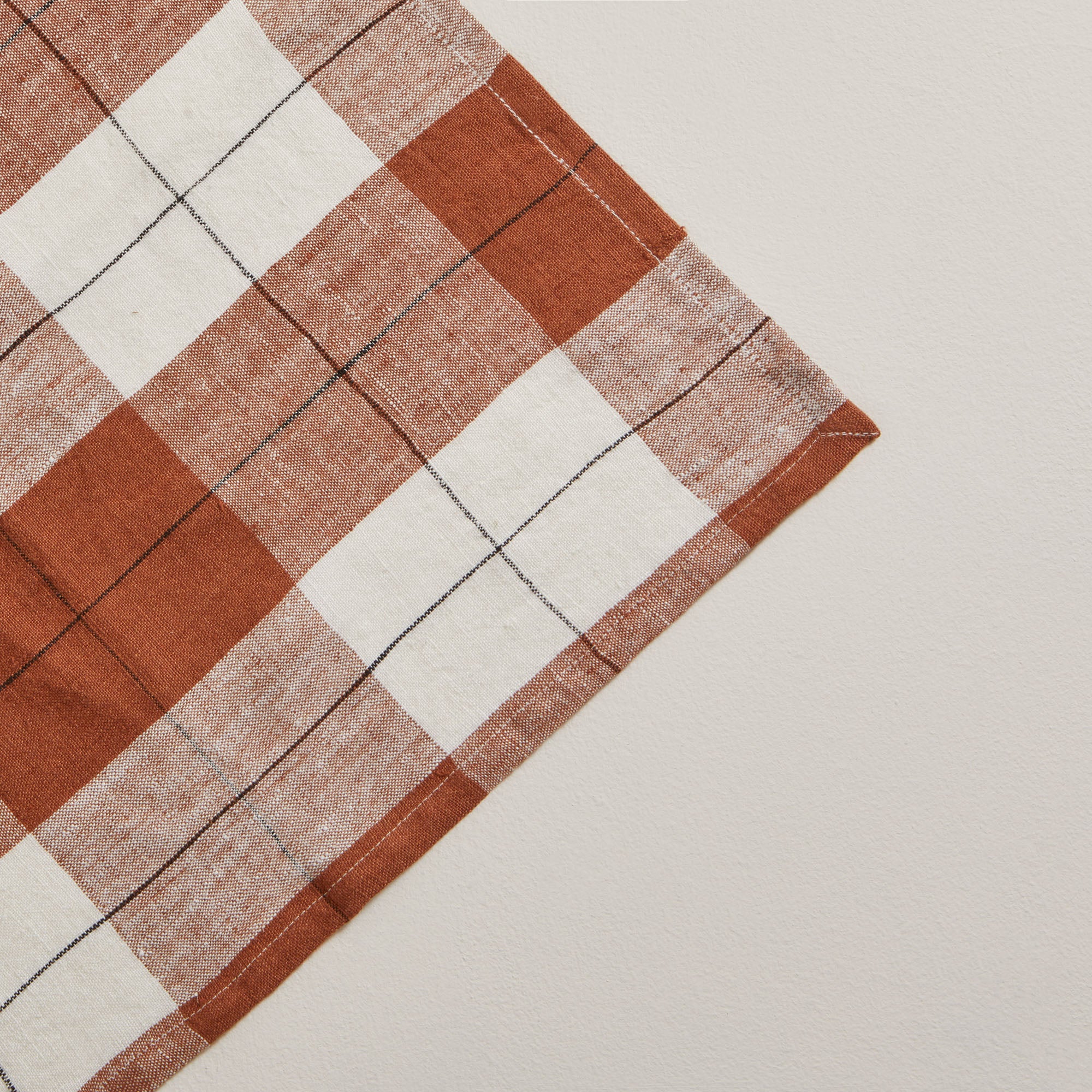 Serviette de table GREGORY brique et blanc cassé