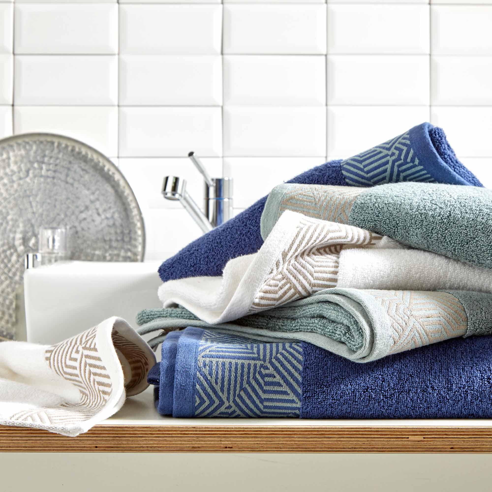 Serviette de toilette THEOREME bleu et vert