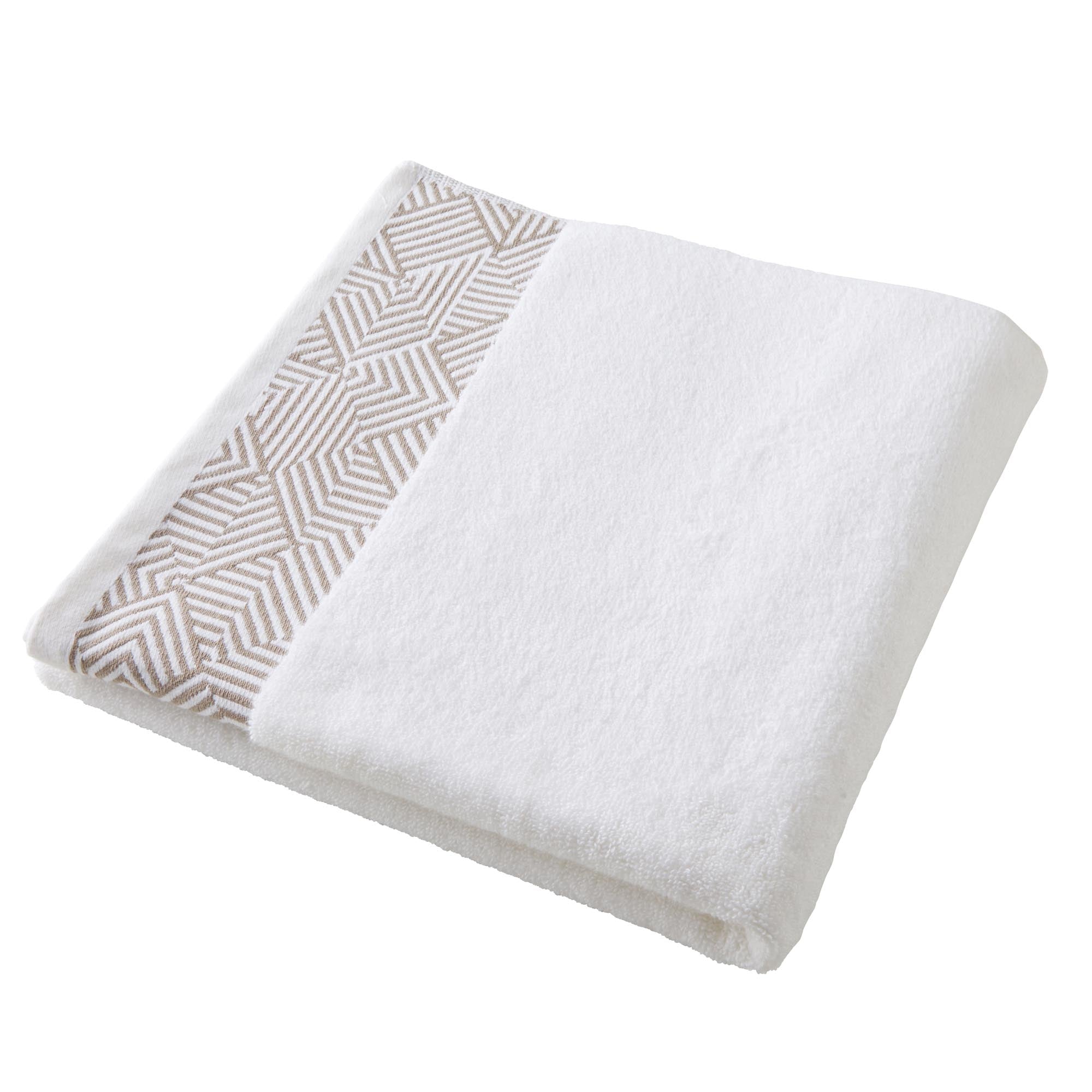 Serviette de toilette THEOREME blanc et naturel