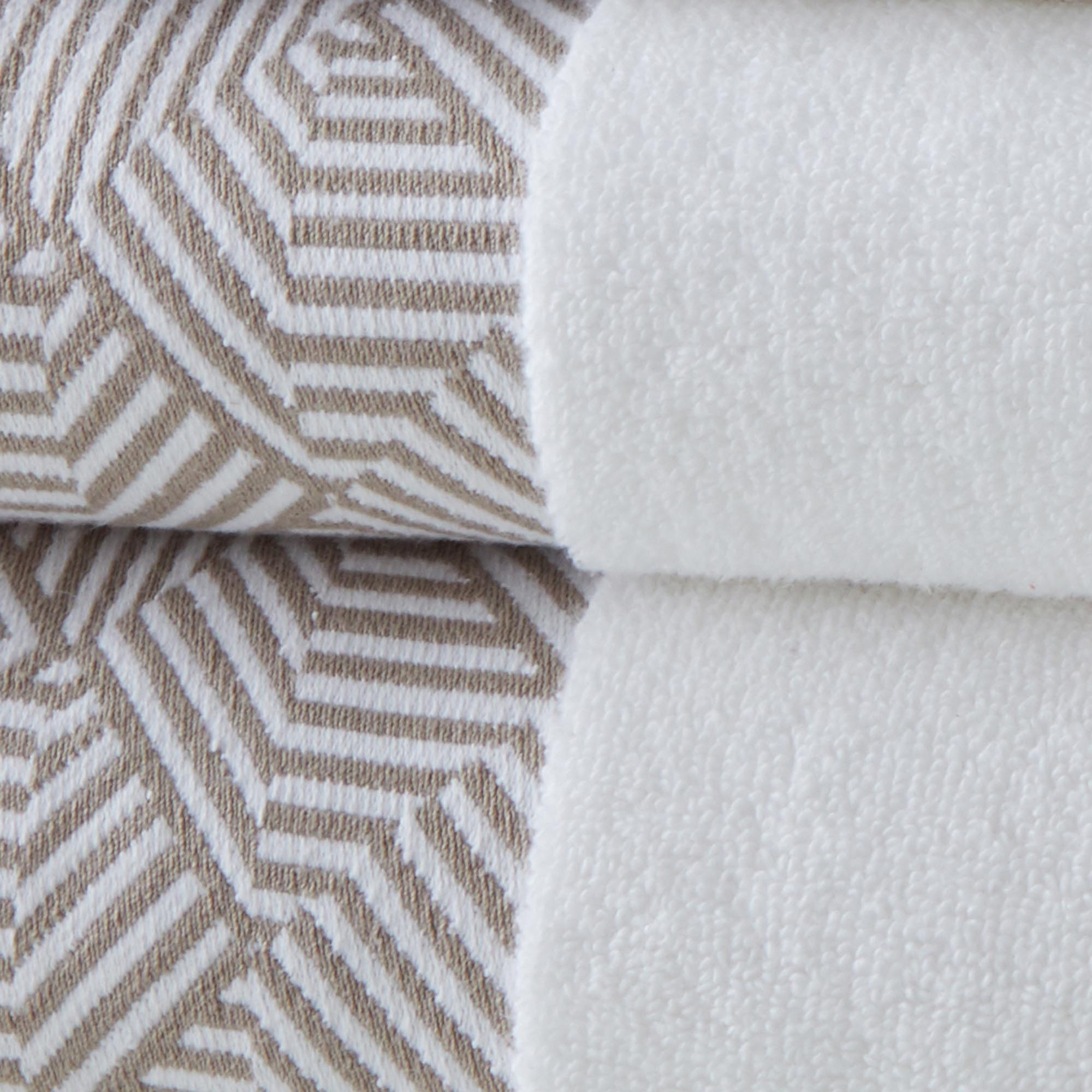 Serviette de toilette THEOREME blanc et naturel