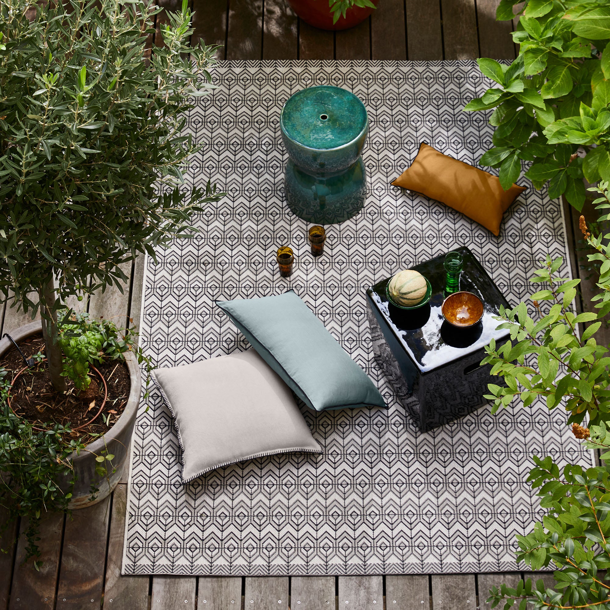 Tapis de sol AVOLA écru et noir