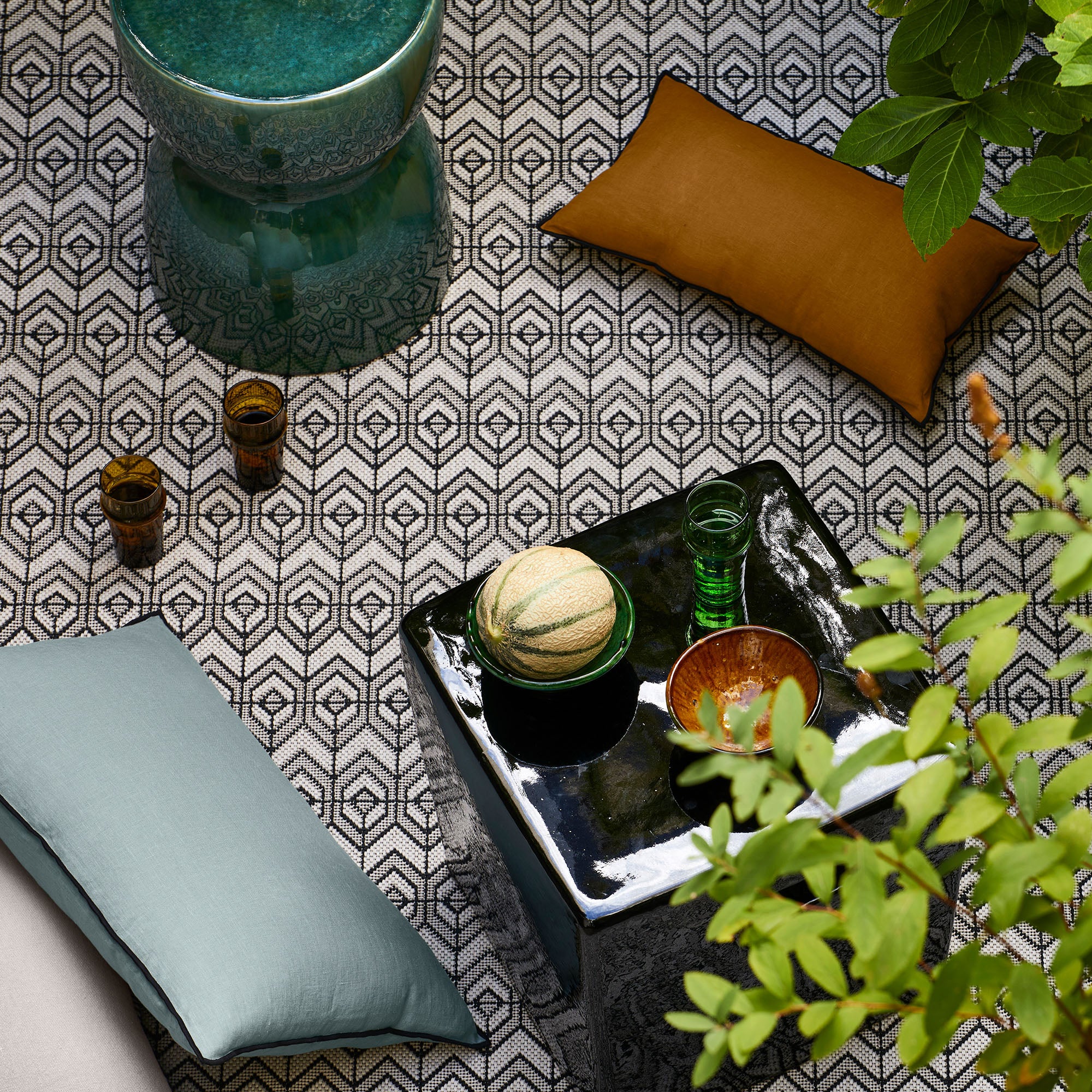 Tapis de sol AVOLA écru et noir