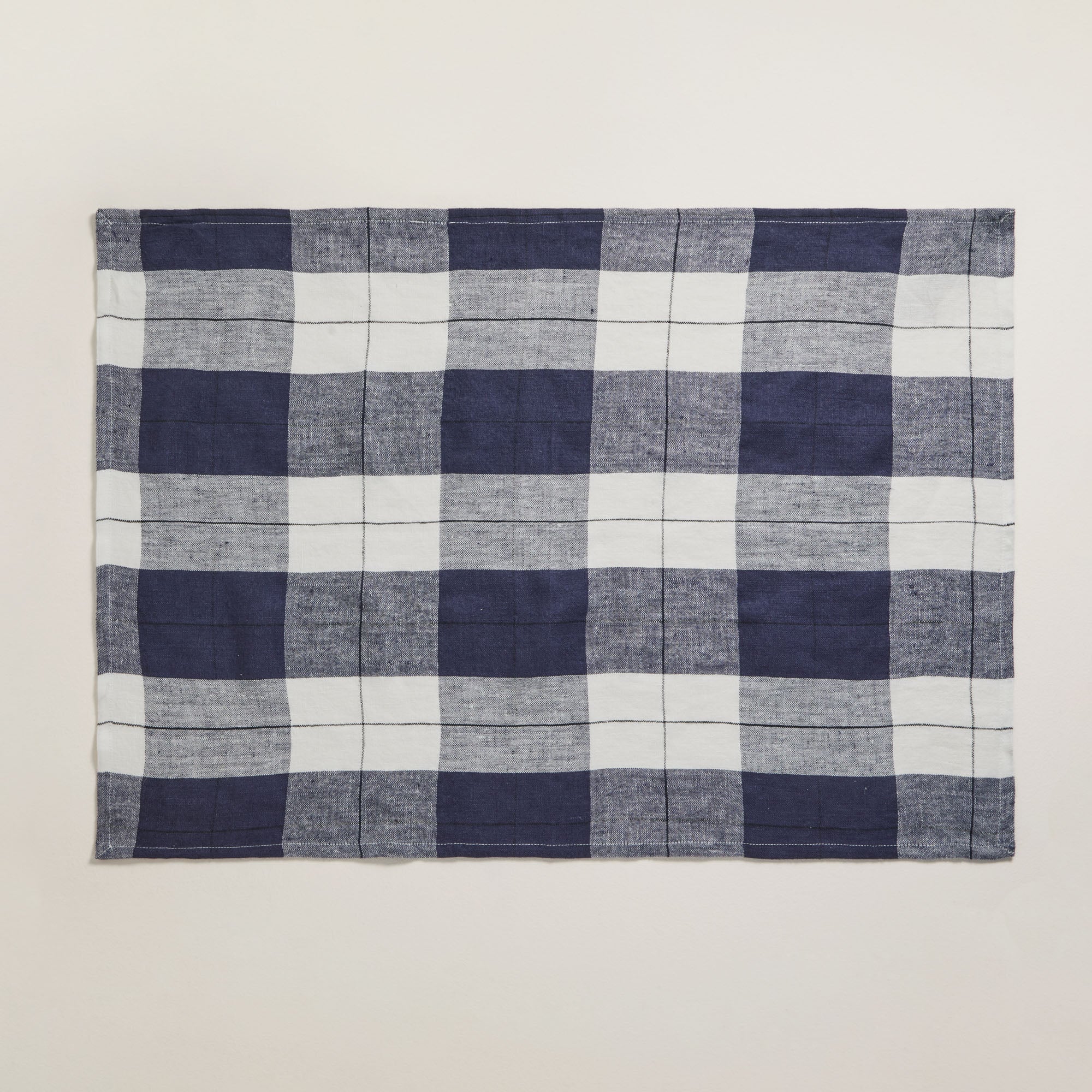 Torchon GREGORY encre et blanc cassé