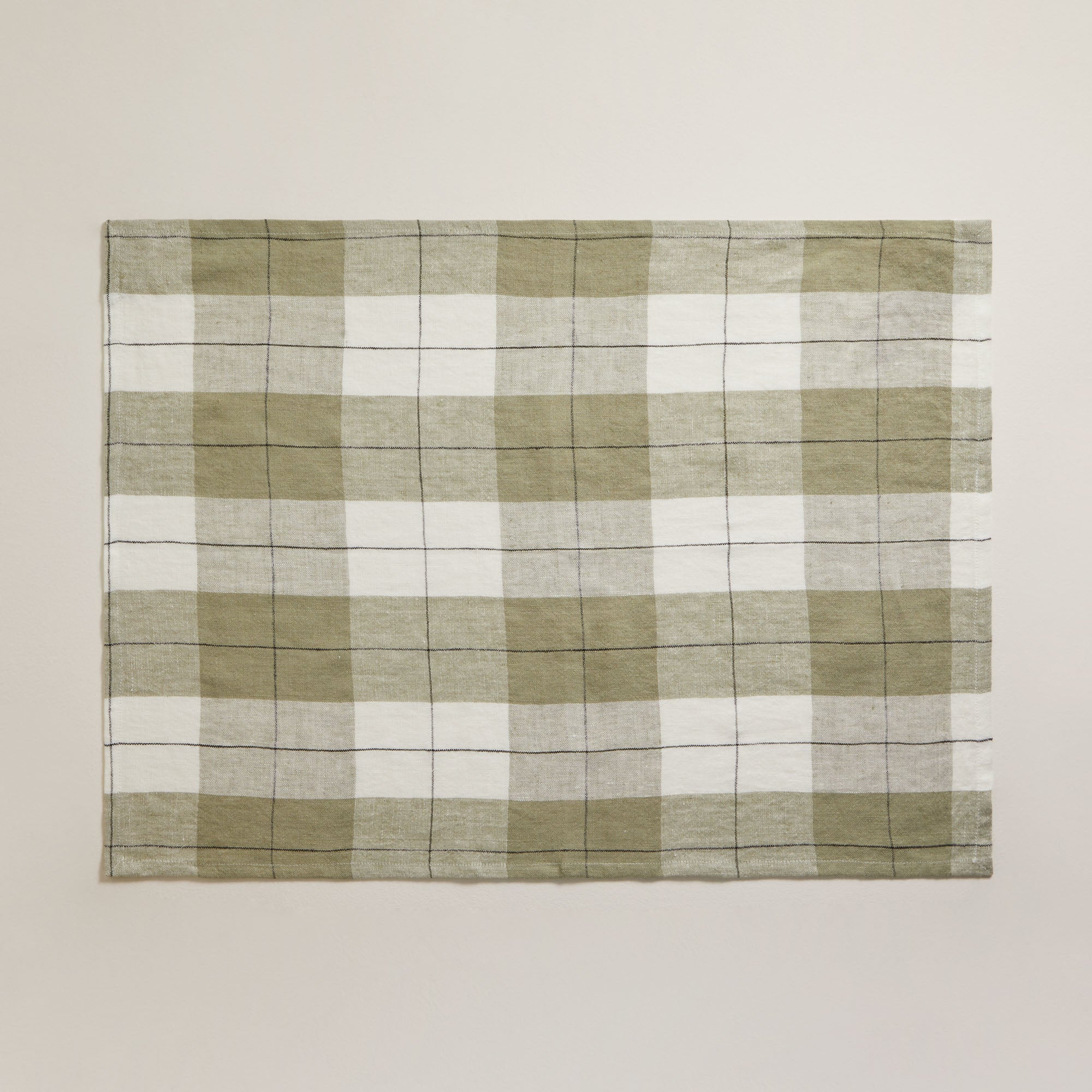 Torchon GREGORY laurier et blanc cassé