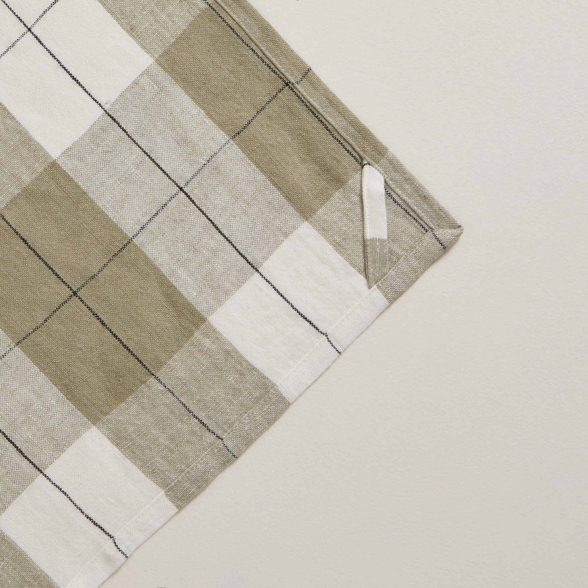 Torchon GREGORY laurier et blanc cassé