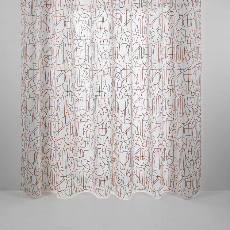 Voilage à oeillets ARIANA blanc et terracotta