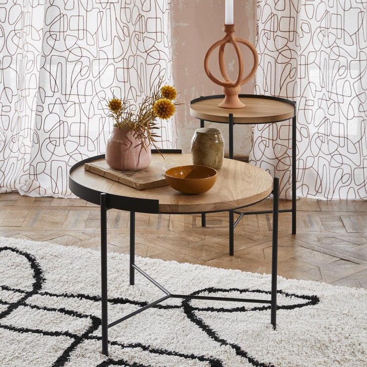 Voilage à oeillets ARIANA blanc et terracotta