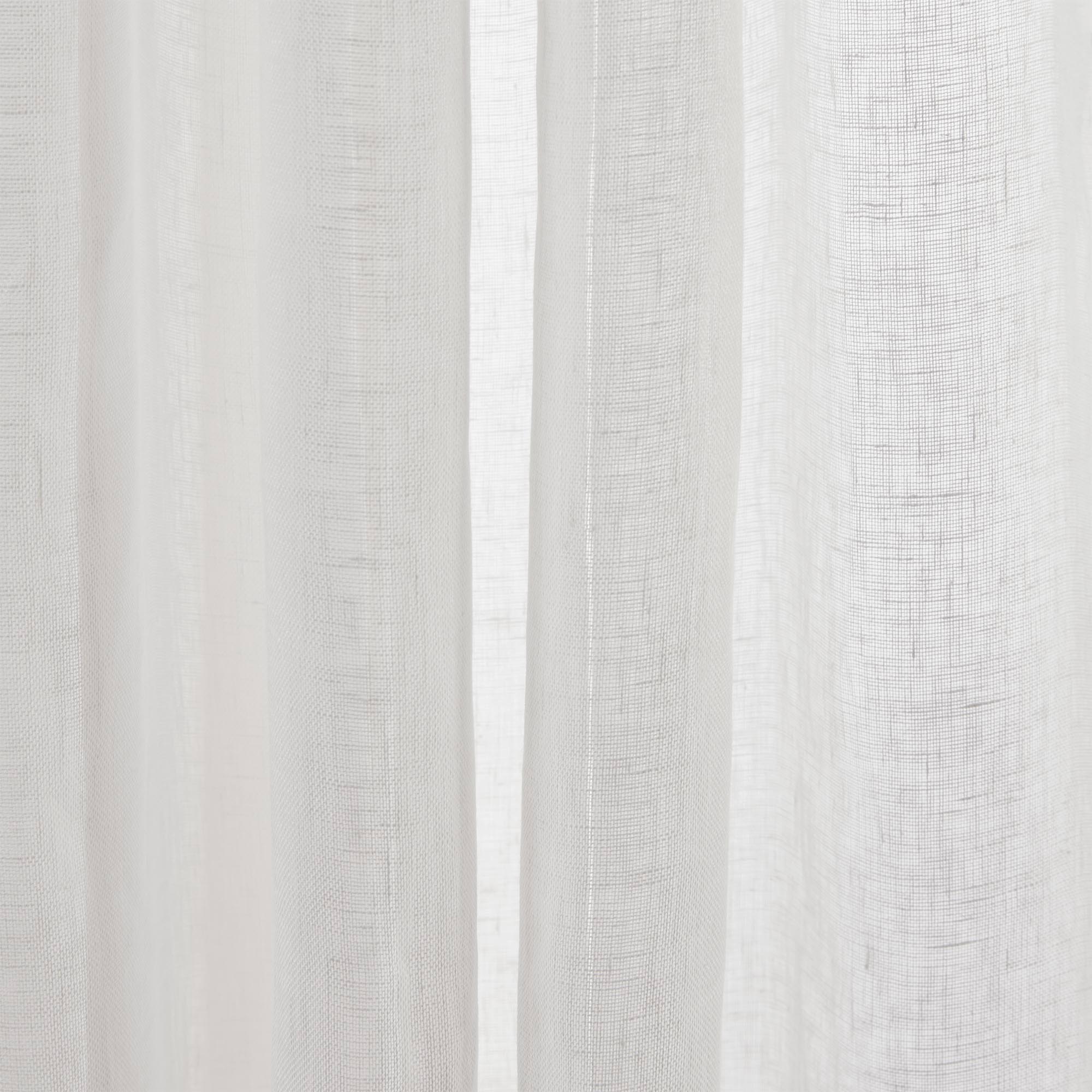 Shadow white and black bourdon stitch panel sheer curtain